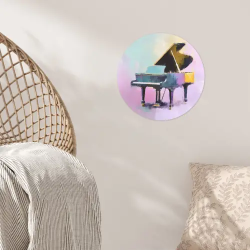 Piano - Pastel - Elegant - Dromerig Wandcirkel behangsticker klein -sfeer4