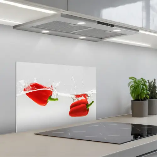Splash - Groente - Rood keuken achterwand spatscherm klein -3d_schuin