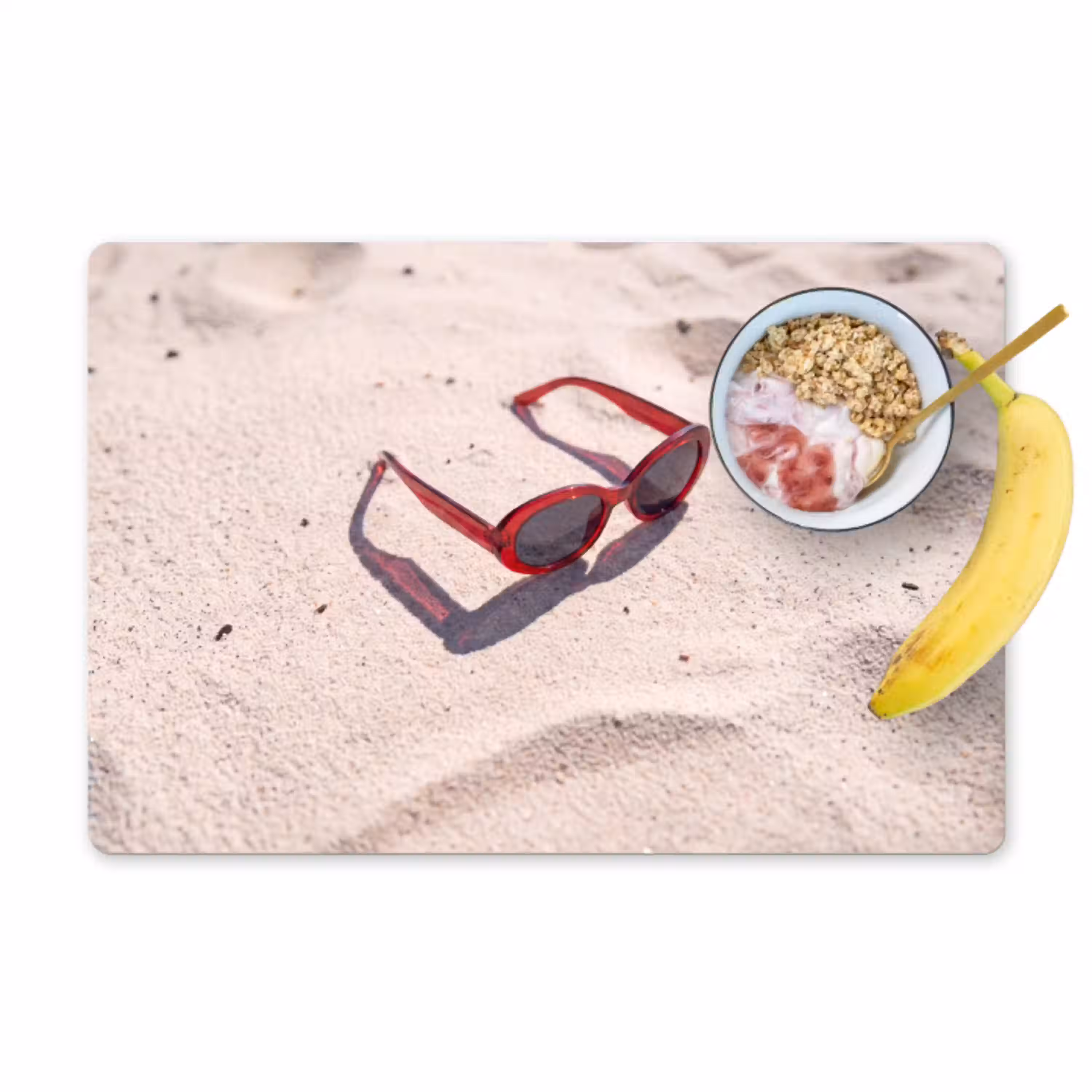 Zonnebril - Strand - Vakantie - Rood Placemat vinyl groot -zzzproduct_Kitchenyeah-website