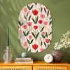 Tulpen - Modern - Roze Wandcirkel Ovaal Glas middel -sfeer2