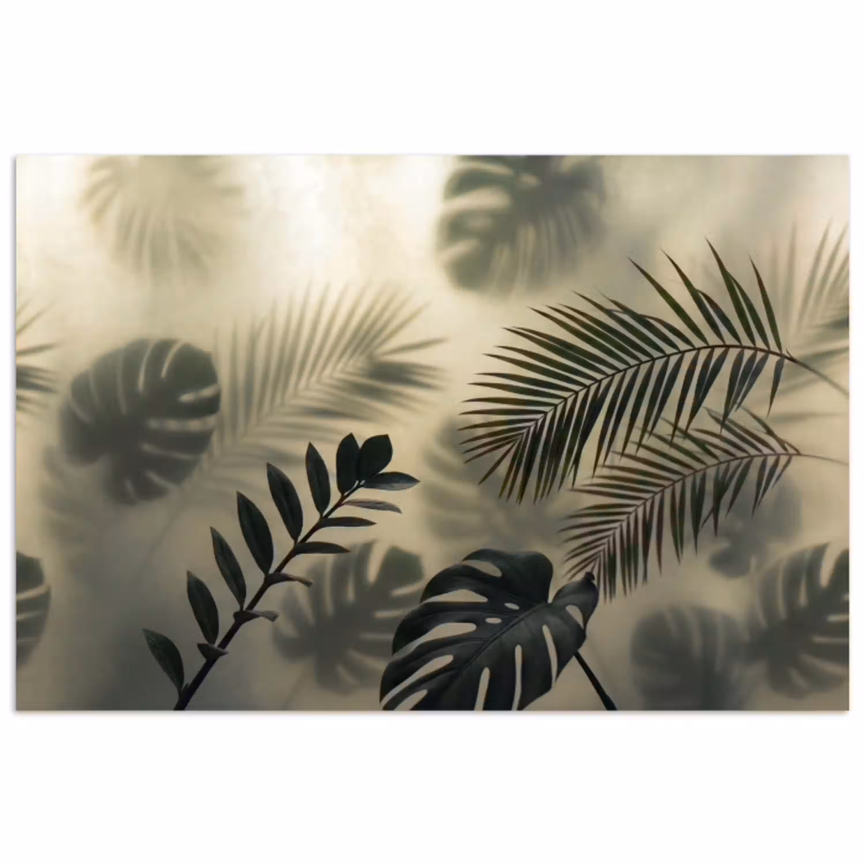 Planten - Bladeren - Schaduwen - Groen - Modern poster papier klein -3d