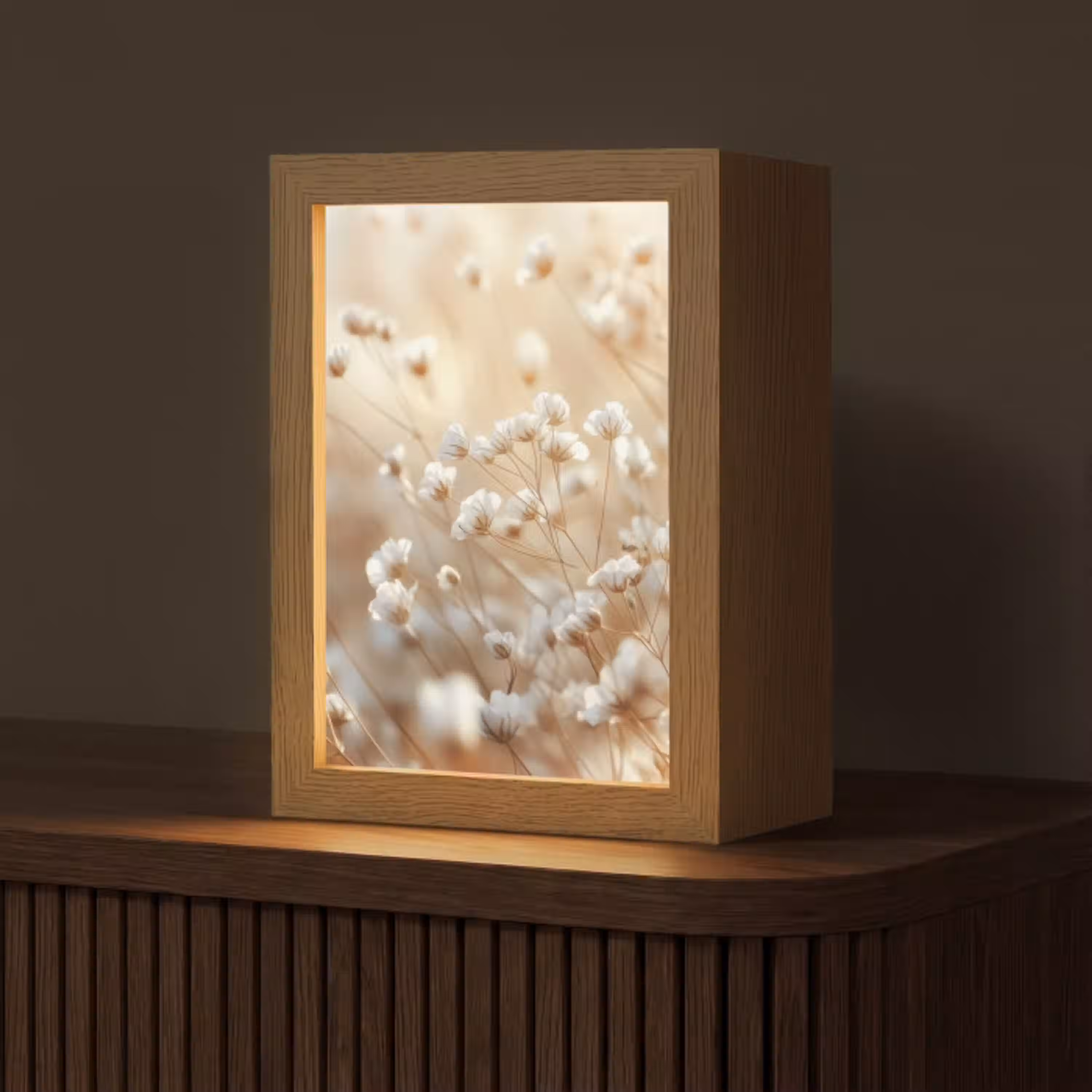 Wilde - Bloemen - Wit Light Box met kabel (Tafellamp) klein -z3d_website