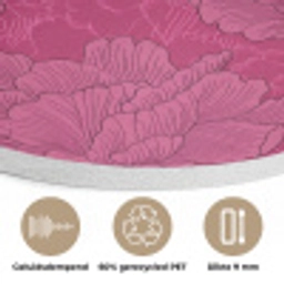 Pioenrozen - Energiek - Roze Akoestische PET Vilt - Rond klein 838 -closeup_NL