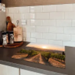 Wijngaard - Zonsondergang - Landschap Inductie beschermer vinyl 3mm middel -sfeer3