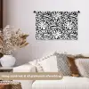 Bloemen - Patroon - Zwart - Wit Wandkleed katoen klein 269 -sfeer1