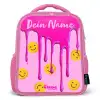 Verf - Smiley - Roze Kinderrugzak - Roze middel -3d