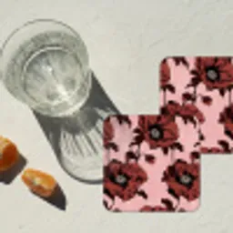Bloemen - Retro - Rood onderzetter kurk middel 366 -sfeer4