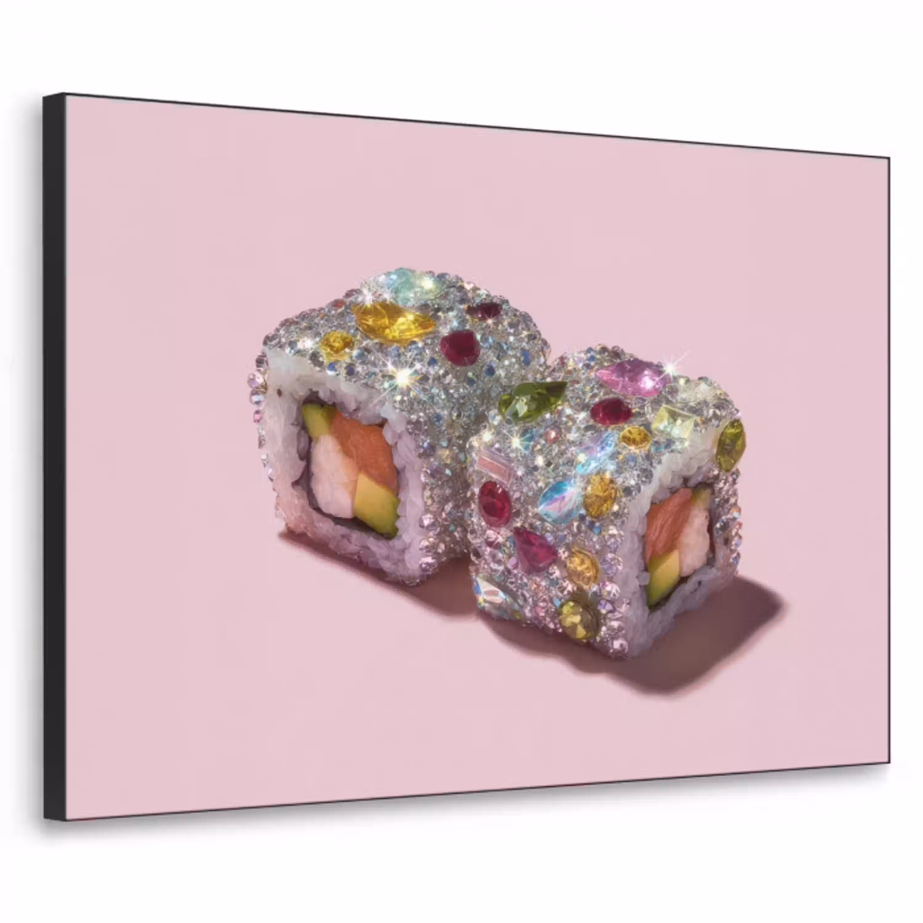 Sushi - Rolletjes - Steentjes - Kleurrijk Textielframe - compleet frame klein -3d