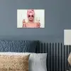 Vrouw - Roze - Wijn - Zonnebril poster papier klein -sfeer2
