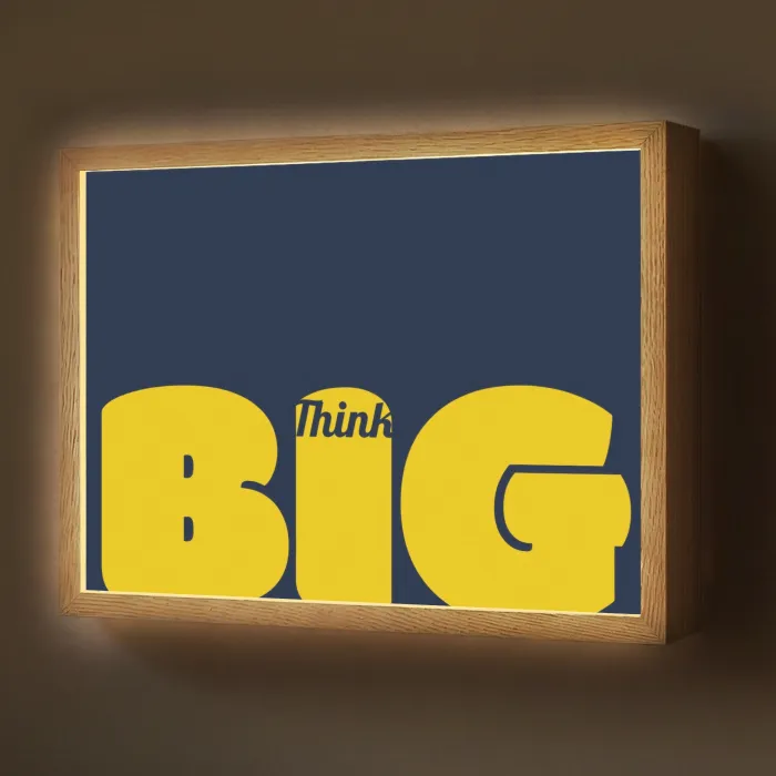 Think big - Blauw - Geel Light Box met batterij (Wandlamp) middel -z3d_website