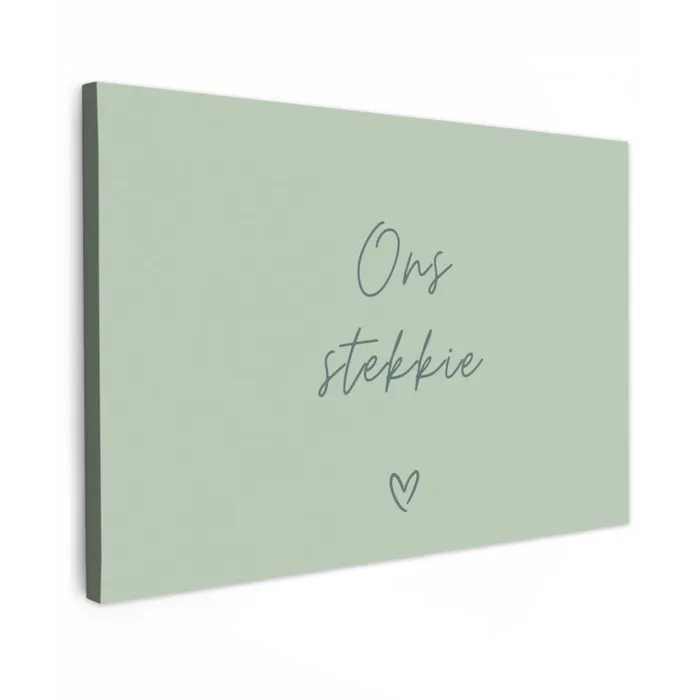 Ons Stekkie met Hart Tuinposter op houten frame 2 cm dik klein -3d
