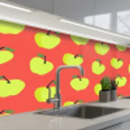 Appels - Modern - Groen keuken achterwand 2 middel 871 -3d_schuin