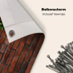 Bloemen - Muur - Groen - Oranje Balkonbeschermer Duitsland klein -closeup_NL