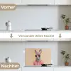Grijs - Konijn - Blouse - Strik keuken achterwand spatscherm klein -voor_na_DE