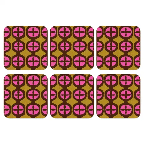 Modern - Patroon - Roze onderzetter kurk middel 366 -3d