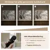 Palmboom - Tropisch - Zwart - Wit Light Box met batterij (Wandlamp) middel -USP_dimbaarNL