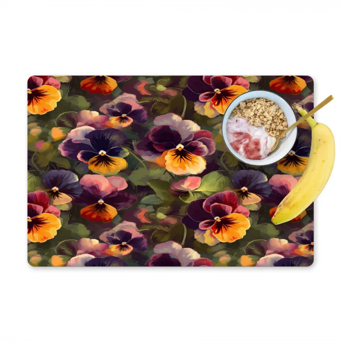 Warm - Patroon - Penseel - Viooltjes Placemat vinyl groot 368 -zzzproduct_Kitchenyeah-website