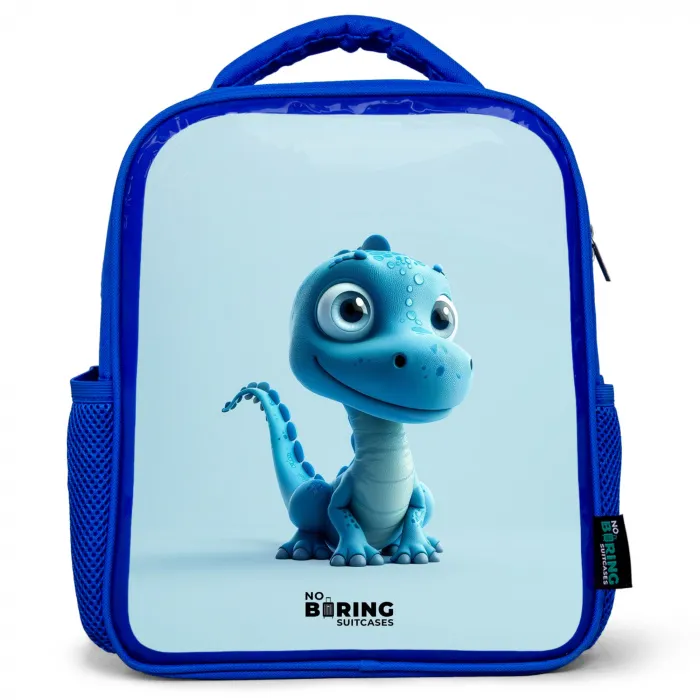 Blije Bronto Kinderrugzak - Blauw middel -3d