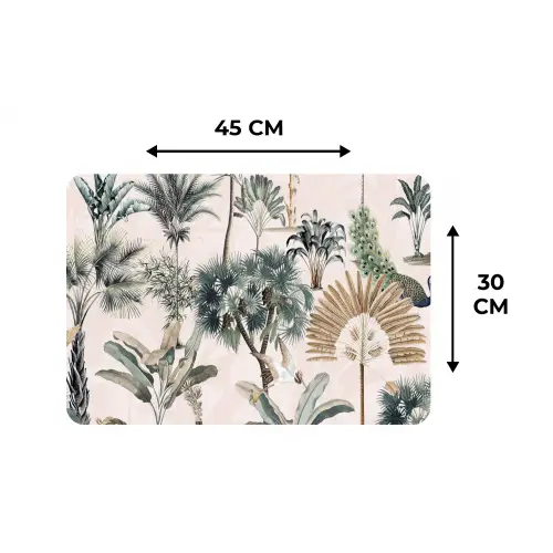 Retro - Jungle - Natuur - Dieren Placemat vinyl groot -specs