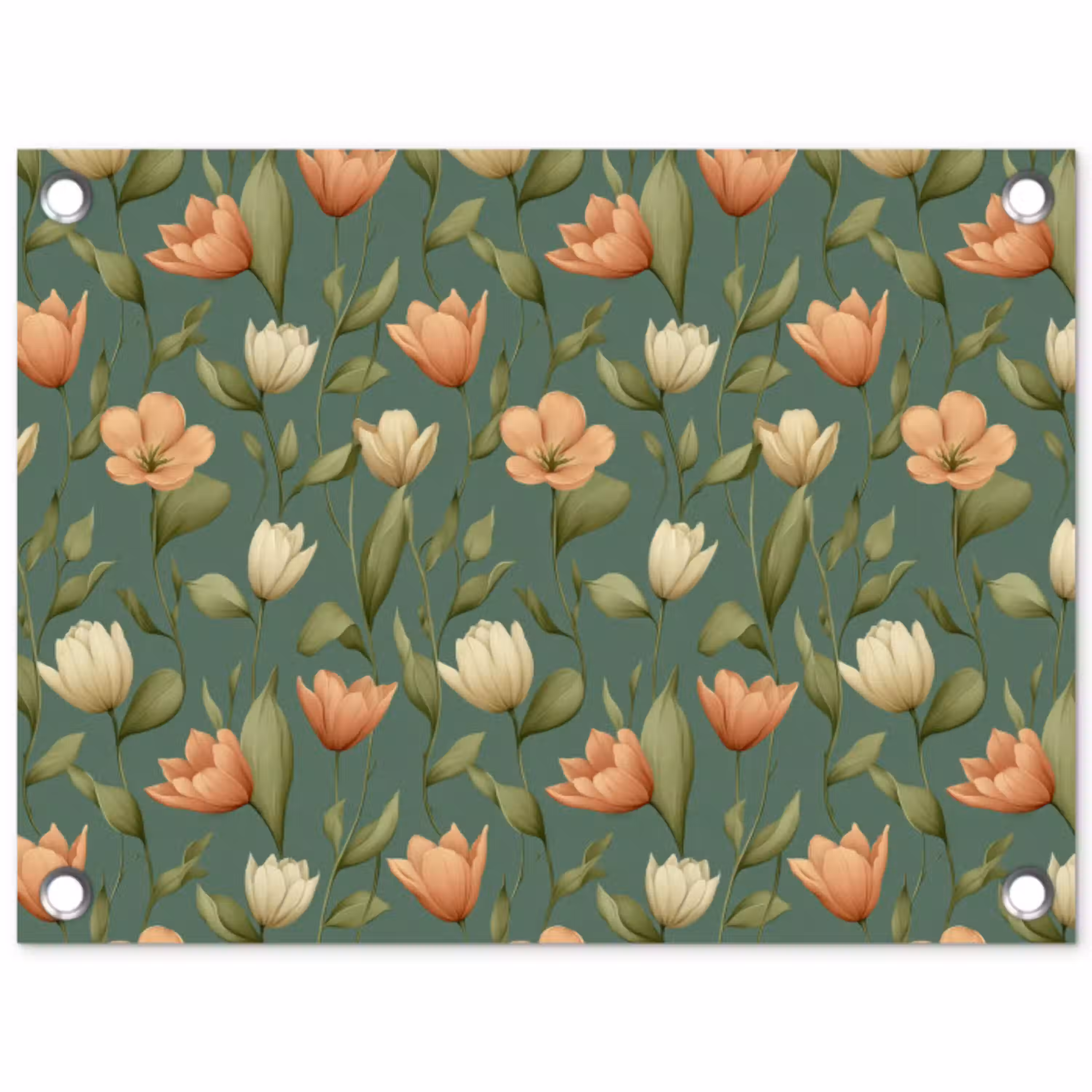 Tulpen - Botanisch - Groen tuinposter los doek klein 239 -3d