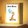 Giraf - Baby - Dieren - Blauwe ballon Light Box met kabel (Kinderlampje) klein -zzzz_3d_website