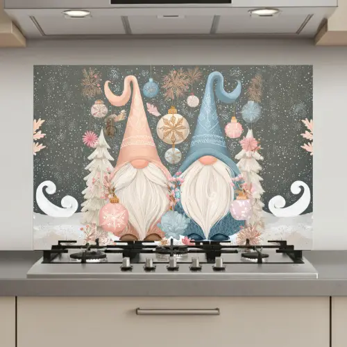 Kerst - Gnomen - Pastel keuken achterwand spatscherm klein -3d_website