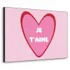 Hart - Frans - Valentijn - Roze Textielframe - compleet frame klein -3d