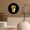 Friet - Goud - Chrome - Eten Wandcirkel behangsticker klein -sfeer1