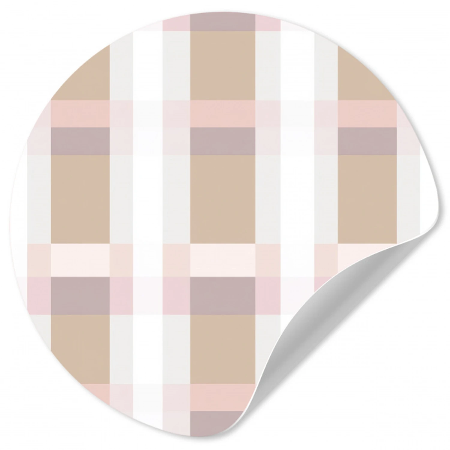 Ruitpatroon - Aardetinten - Minimalistisch Wandcirkel behangsticker klein 186 -3d