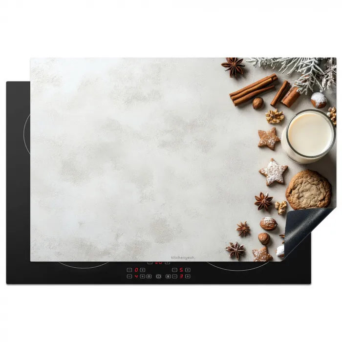 Winter - Kerst - Specerijen - Wit Inductie beschermer vinyl 3mm klein -3d