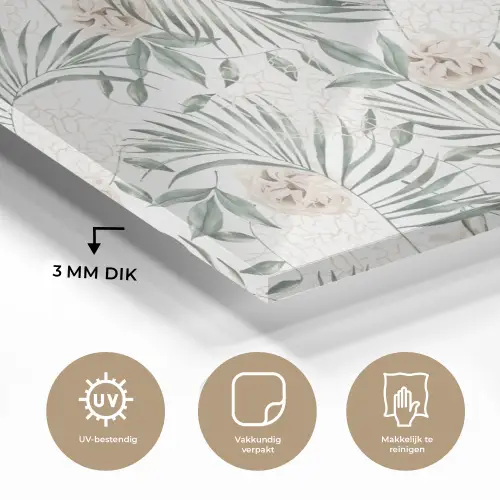 Bohemian - Bloemen - Bladeren - Jungle - Tropical plexiglas 5mm klein -sfeer2