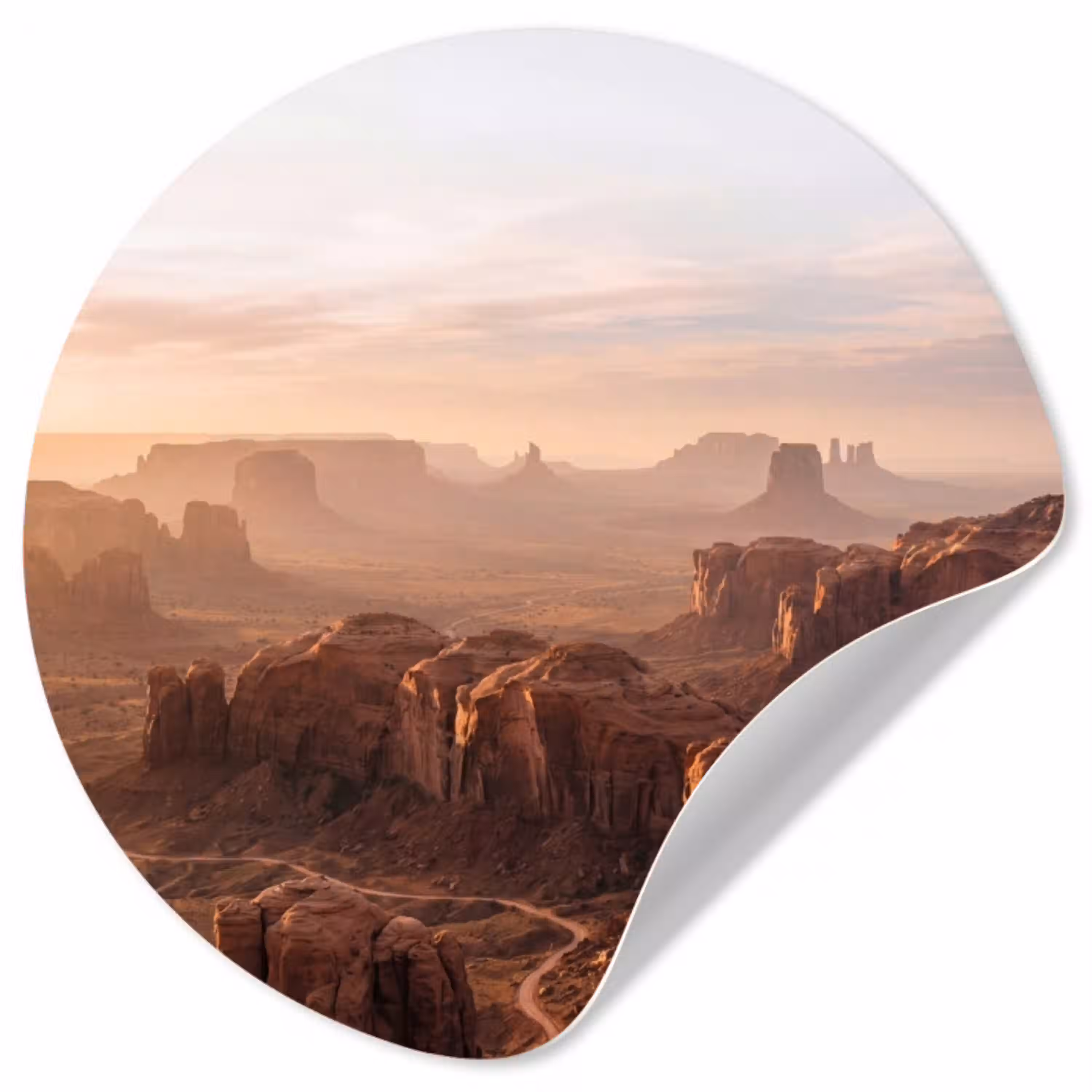 Woestijn - Landschap - Natuur Wandcirkel behangsticker klein -3d