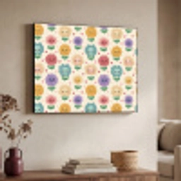 Bloemen - Hartjes - Kleurrijk Textielframe zwart klein 947 -sfeer3