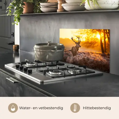 Hert - Dieren - Zonsondergang - Winter - Heide - Natuur keuken achterwand spatscherm klein -usp_NL
