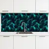 Turquoise - Bliksem  - Wolken keuken achterwand 2 middel 871 -3d