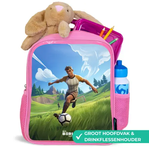 Voetbal - Jongen - Goal - Voetbaltenue Kinderrugzak - Roze middel -inhoud_NL