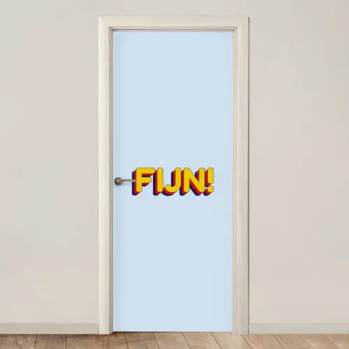 Fijn - Geel - Oranje deurposter klein -3d_beige