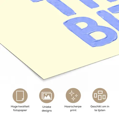100% that bitch - Blauw - Wit poster papier klein -closeup_NL