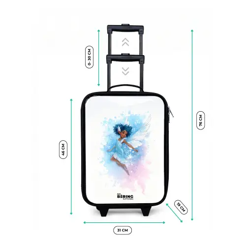 Vliegende fee in blauwe tinten Kinderkoffer - Zwart klein -productfoto_formaten