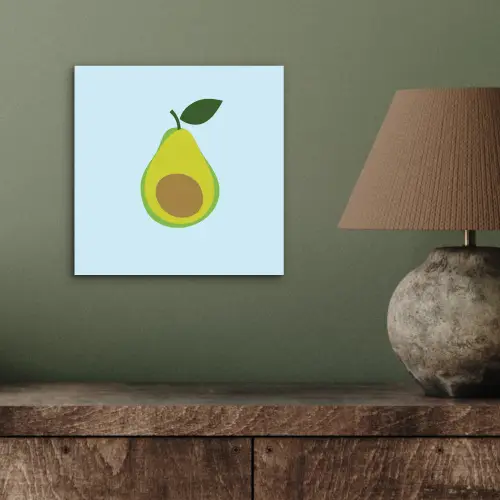 Avocado - Illustratie - Groene - Vrucht aluminium wit klein -sfeer2