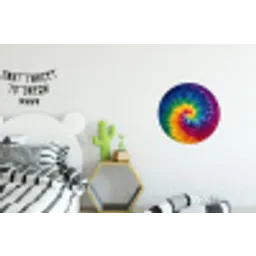 Regenboogkleuren - Spiraal - Kleurrijk Wandcirkel aluminium klein -kinderkamer