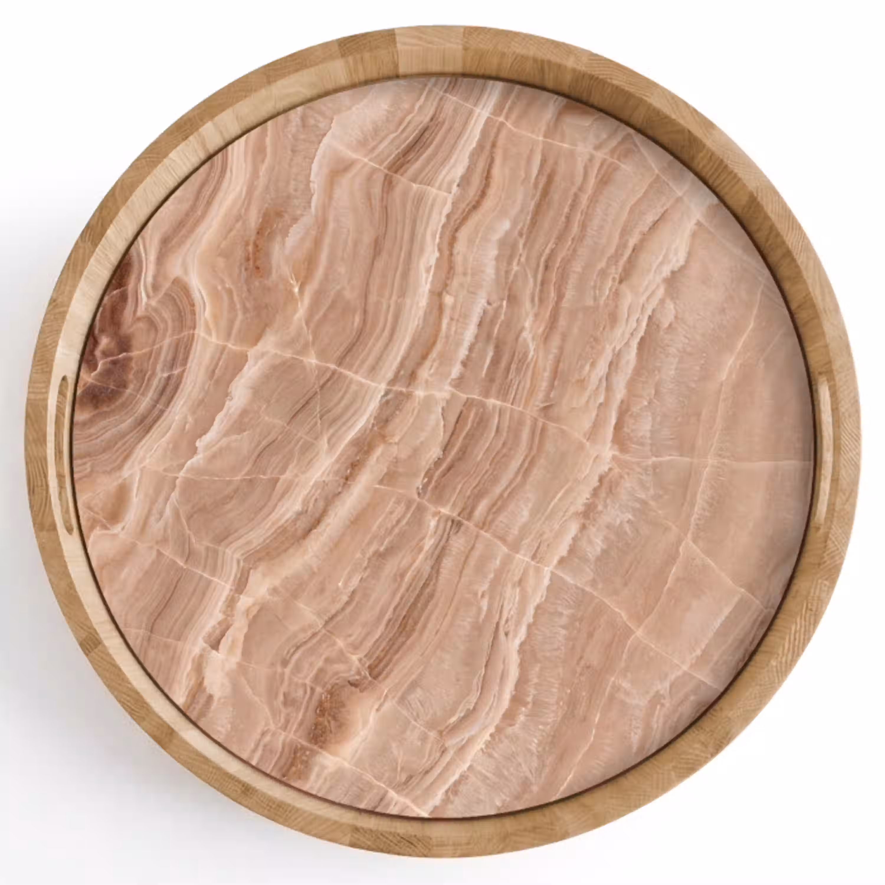 Textuur - Golvend - Abstract - Warm - Bruin Dienblad Rond middel -z3d_shopping