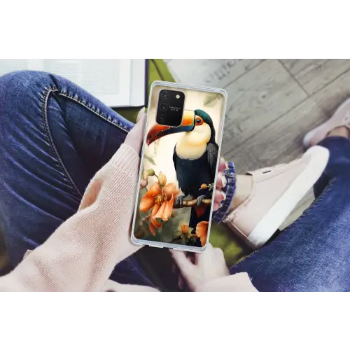 Toekan - Vogel - Bloemen - Planten Telefoonhoesje Samsung Galaxy S10 Lite klein -handS10Lite