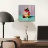 Taartje - Aardbeien - Glazuur - Kleurrijk plexiglas 5mm klein -sfeer6