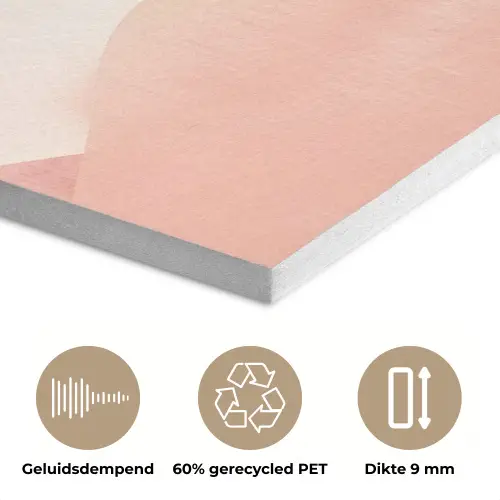 Palmbomen - Heuvels - Minimalistisch - Zachtroze PET vilt klein -closeup_NL