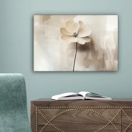 Bloem - Beige - Verf - Schaduw canvas 2cm klein -sfeer4