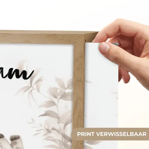Giraffe - Bladeren - Bruin - Jungle - Kind Light Box met batterij (Wandlamp kind) middel -USP_websiteprintNL