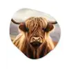 Schotse hooglander - Landschap - Dier Wandcirkel Organisch Forex 3mm klein -3d