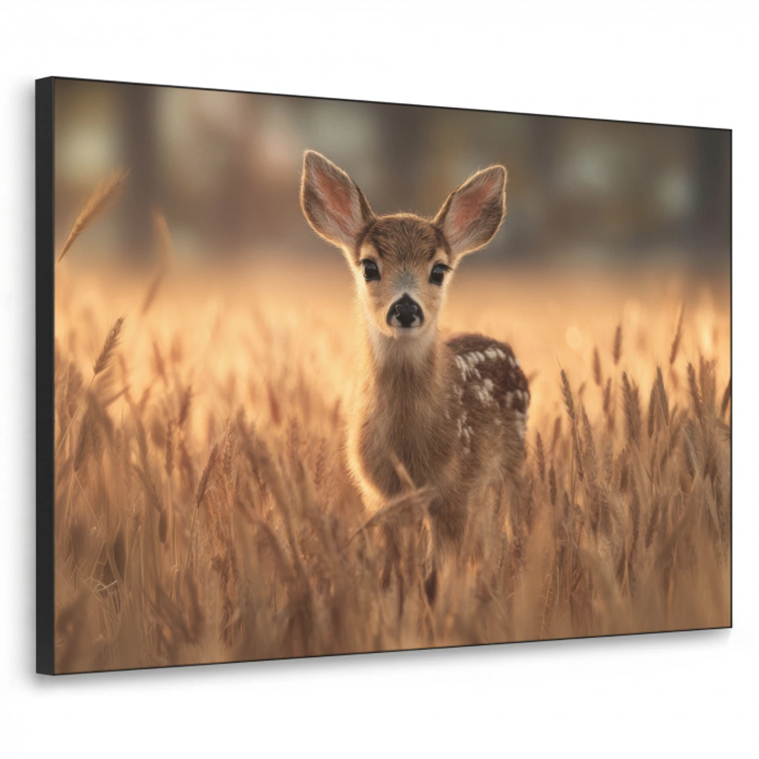 Hert - Graanveld - Bruin Textielframe - compleet frame klein -3d