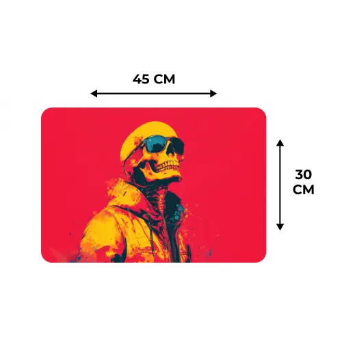 Zonnebril - Schedel - Jas - Rood Placemat vinyl groot -specs